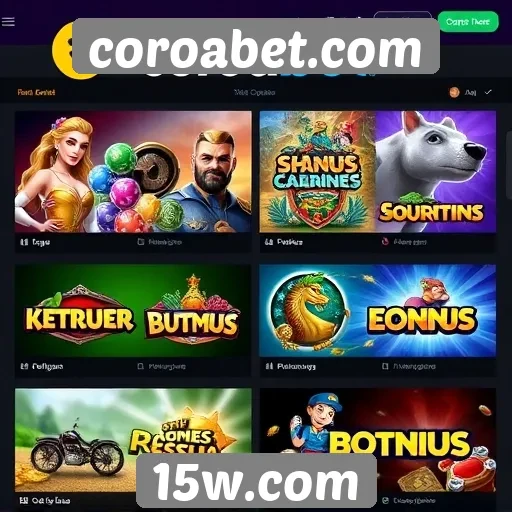 Variedade de jogos disponíveis no site coroabet.com